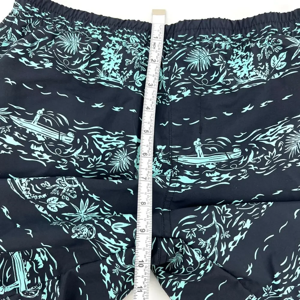 Columbia Youth Boys Swim Trunks Black Green Youth Size L (14/16) Preowned
